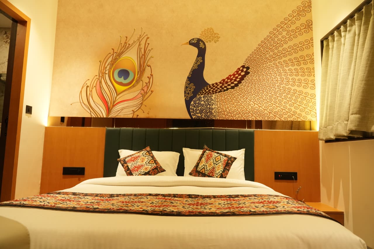 Luxury room interior at Hotel The Grand Om Krishna
