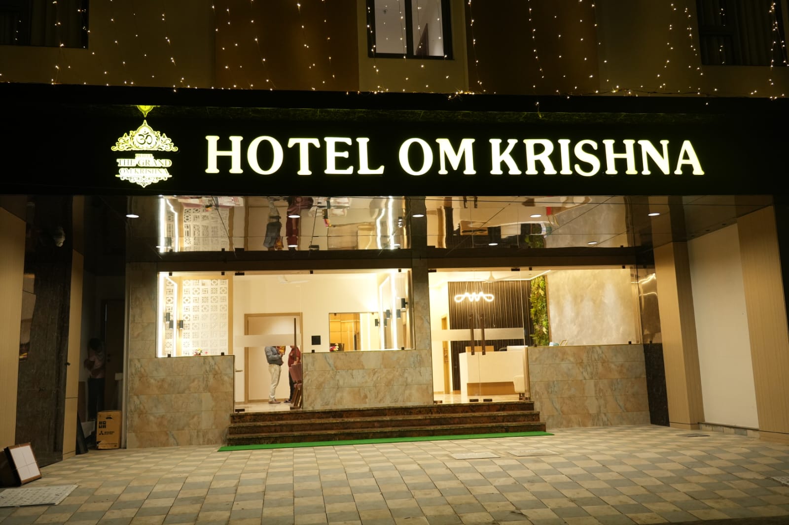 Welcome entrance and reception area at Hotel The Grand Om Krishna